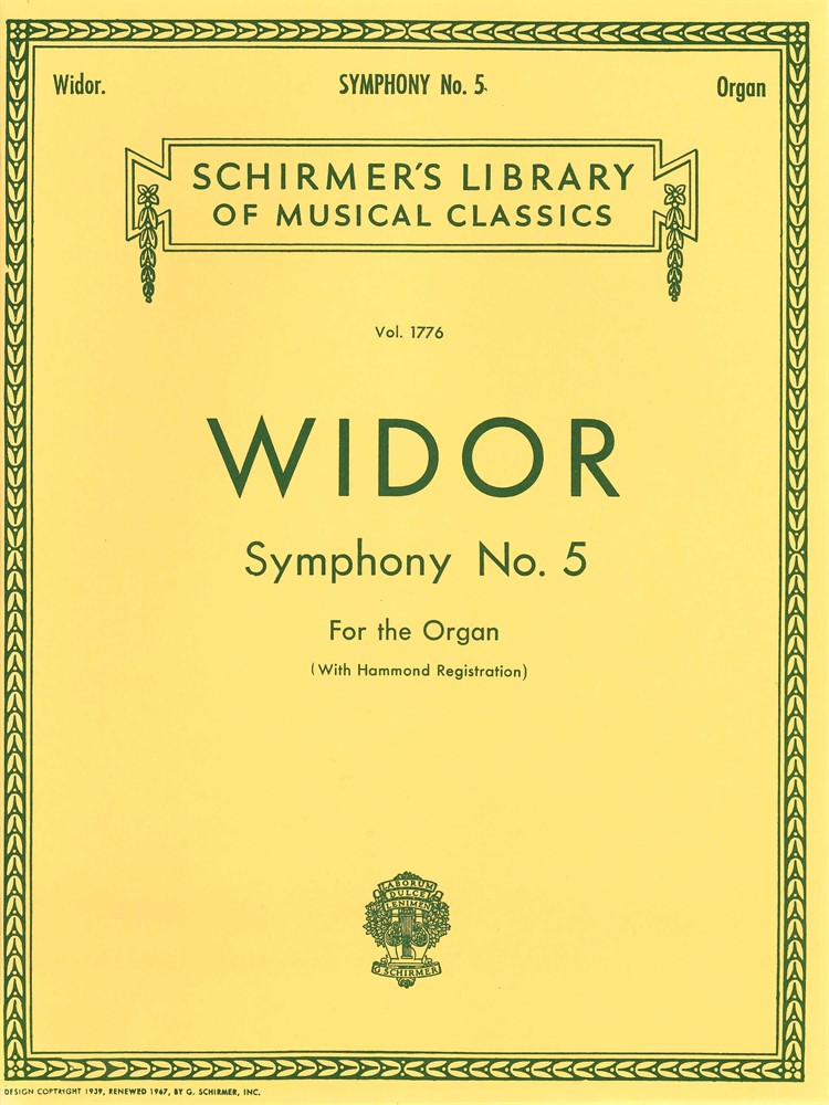 Widor Symphony No. 5 for the Organ