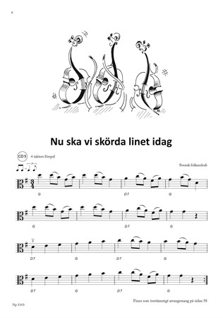 Notbild med illustration från andra delen i Ulrik Lundströms altfiolskola Altviolinisten 2